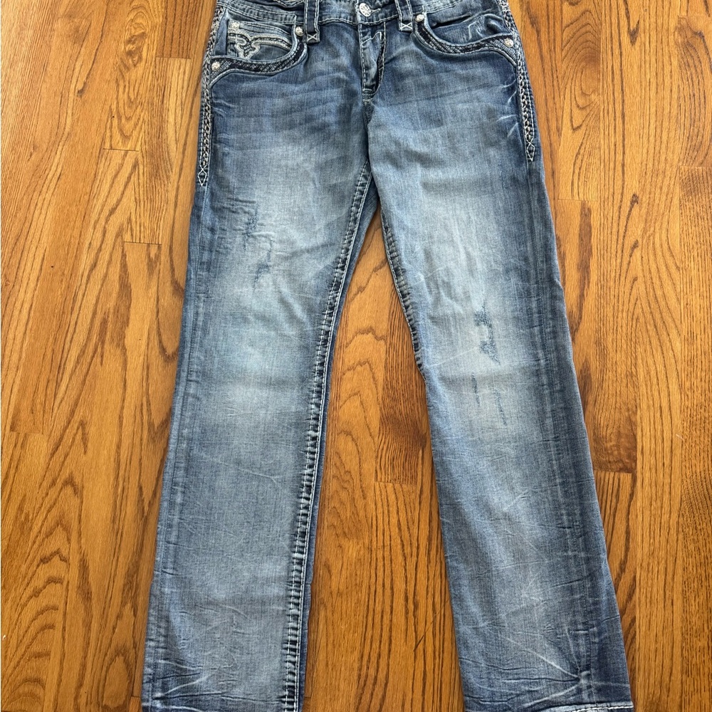 Rock Revival Men's Light Blue Straight Jeans